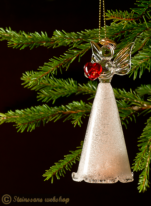 Glass engel til å henge i juletreet, etc.