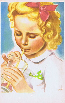 Vintage 50s, postcard with address bar at the back