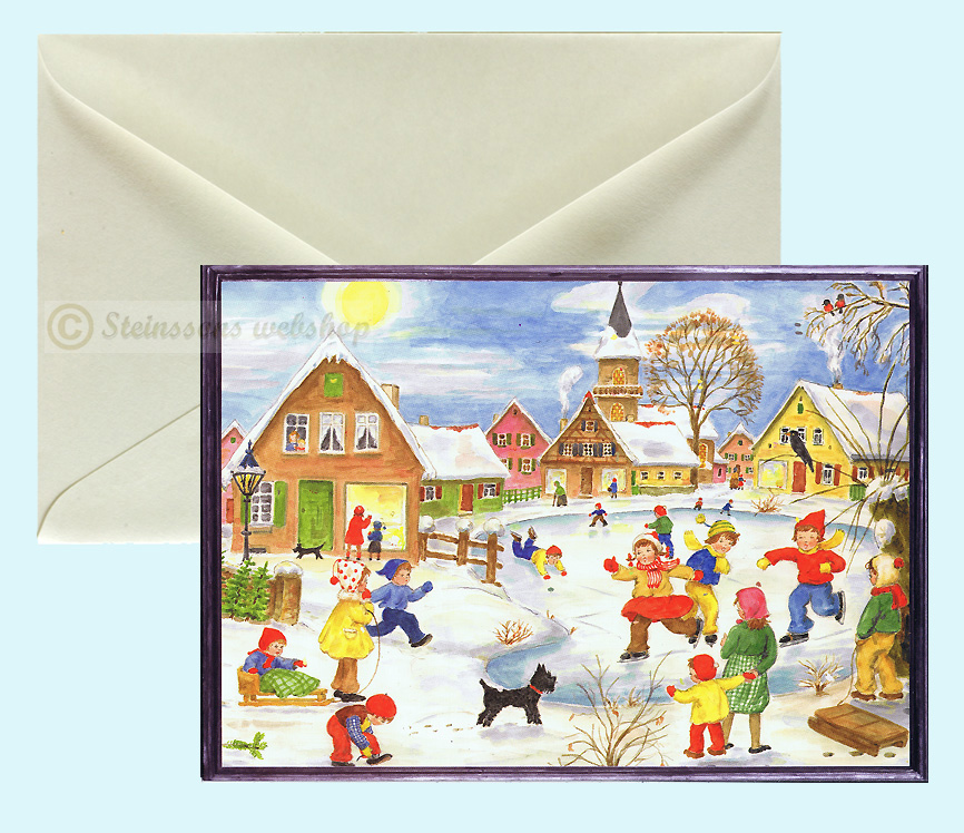 Christmascard-double card, with envelope