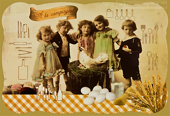 Påske - liten bordbrikke "A la campagne"  Vintage