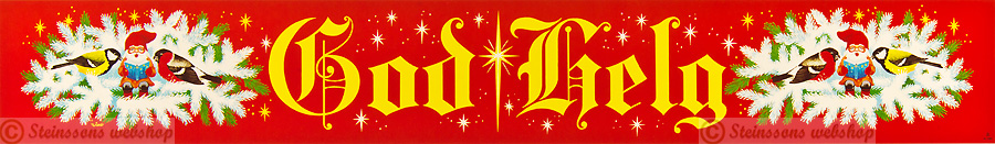 Julfris, Tomte med talgoxe och domherre, 1960talet osignerad