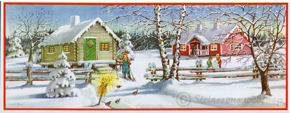 Liten bonad - Snölekar 1950talet Ingrid Krook