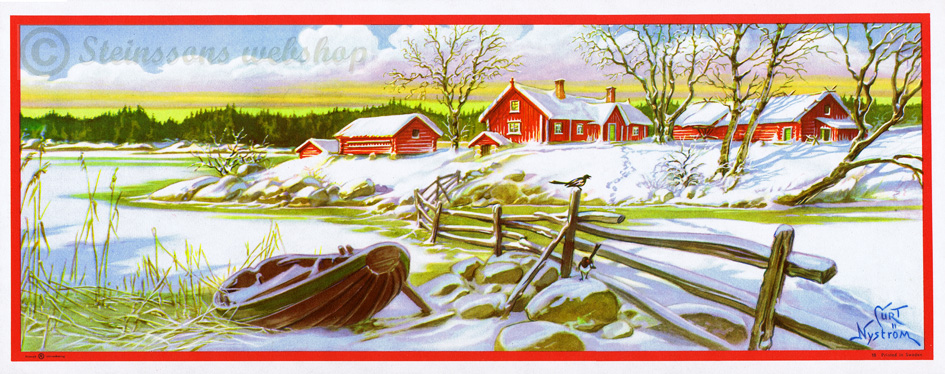 Liten bonad - Strand i snö 1950talet Curt Nyström