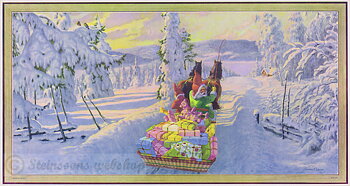 Liten bonad - Julklapps-släde,1950talet Anders Olsson