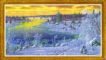 Liten bonad - Snölandskap av Eric Rhönnstad 1955