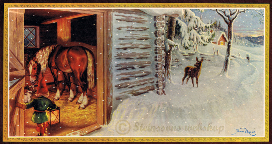 Liten bonad - Utanför stallet….,1950talet Anders Olsson