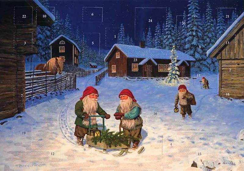 Adventskalender mit Glitzer, A4, Jan Bergerlind