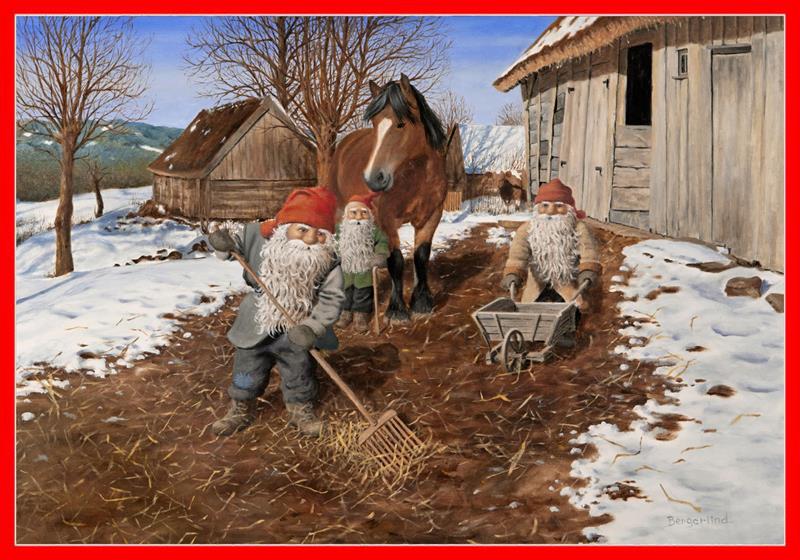 Bonad "Tomtar mockar", 50 x 35 cm, Jan Bergerlind