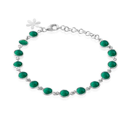 Armband grön agat silver 