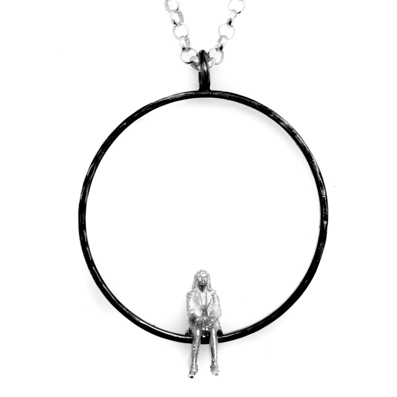Halsband Egen Tid silver oxiderad 90 cm
