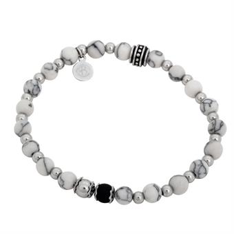 Armband vit och svart howlite