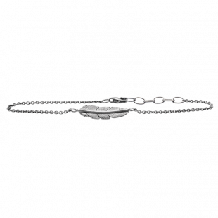 Armband Heiring fjäder mini silver 