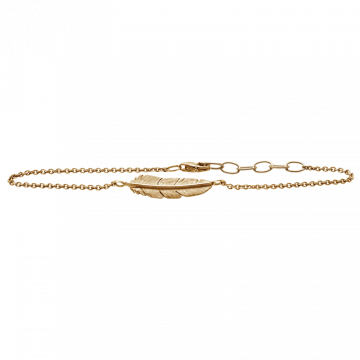 Armband Heiring fjäder mini förgyllt silver 