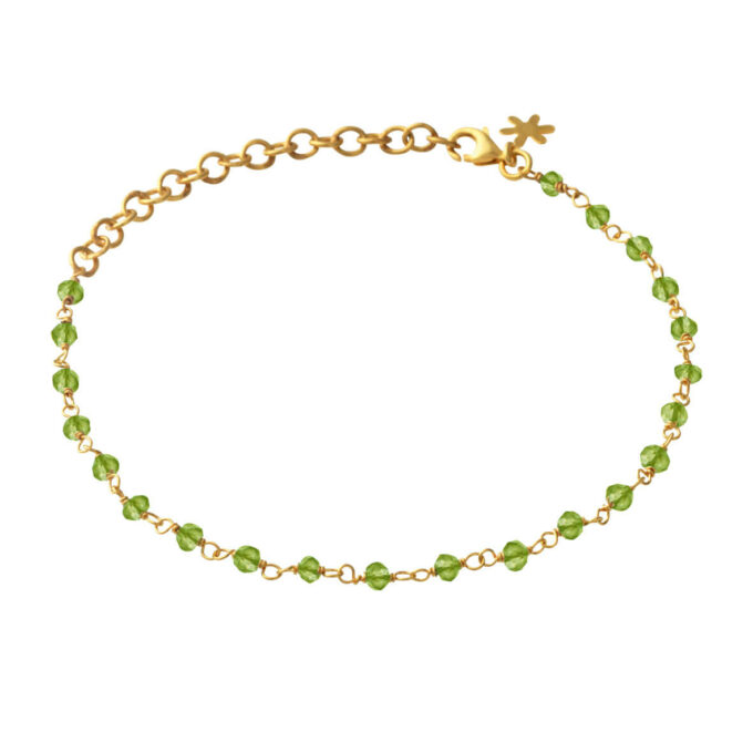 Armband grön peridot förgyllt silver 