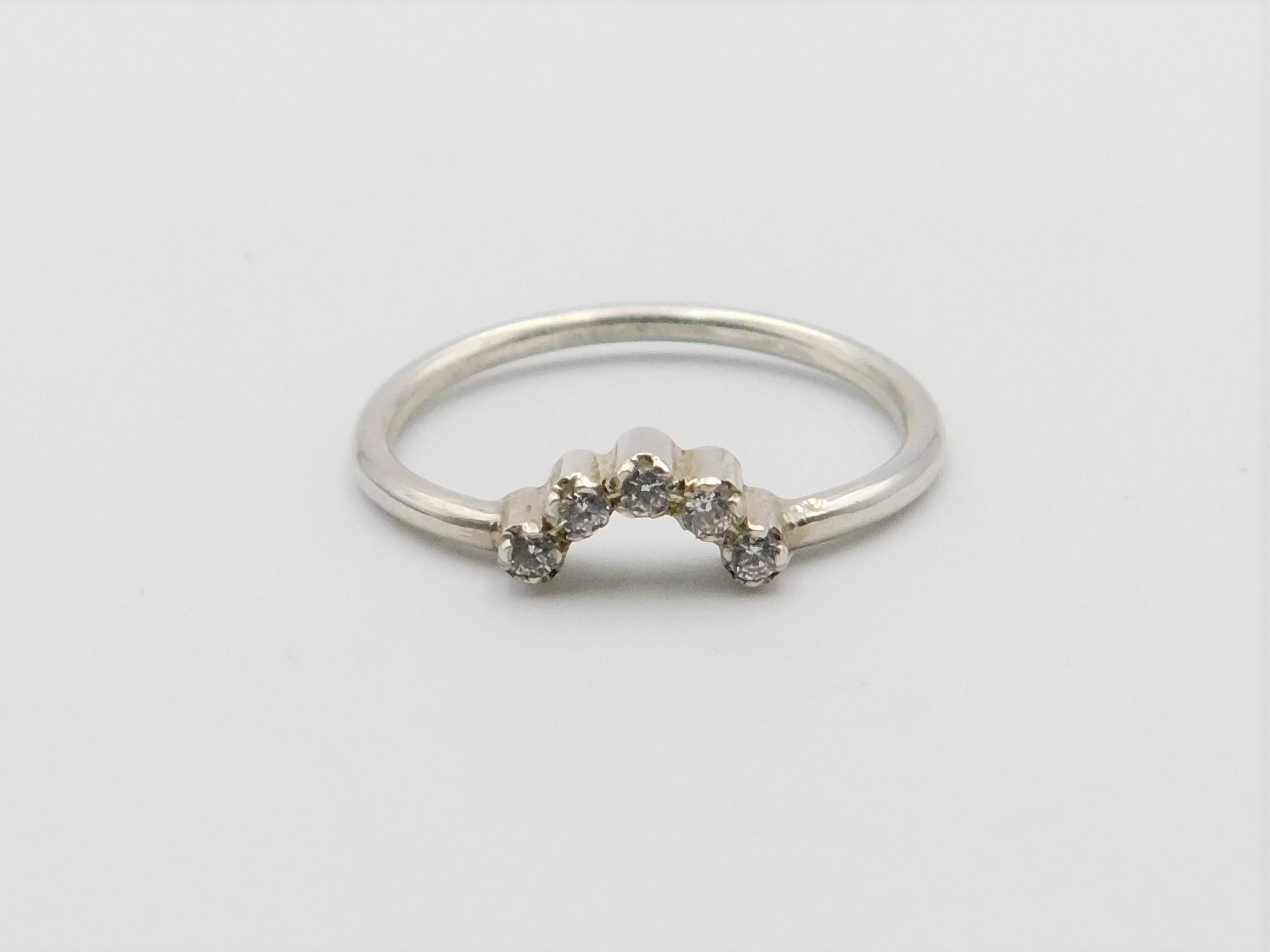 Ring Rose handgjord diamanter 5x0,02 ct guld 18 karat - 5