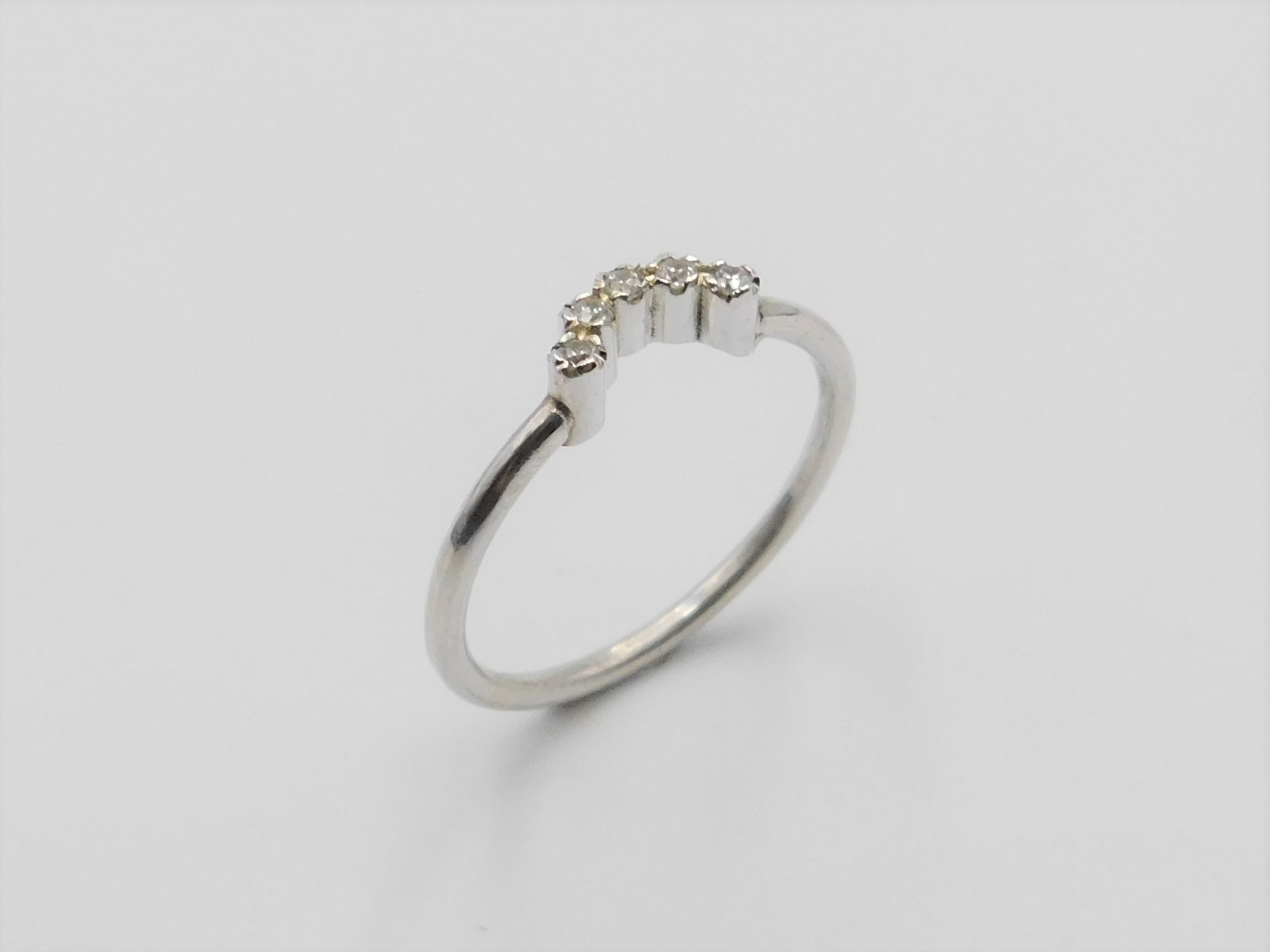 Ring Rose handgjord diamanter 5x0,02 ct guld 18 karat - 3