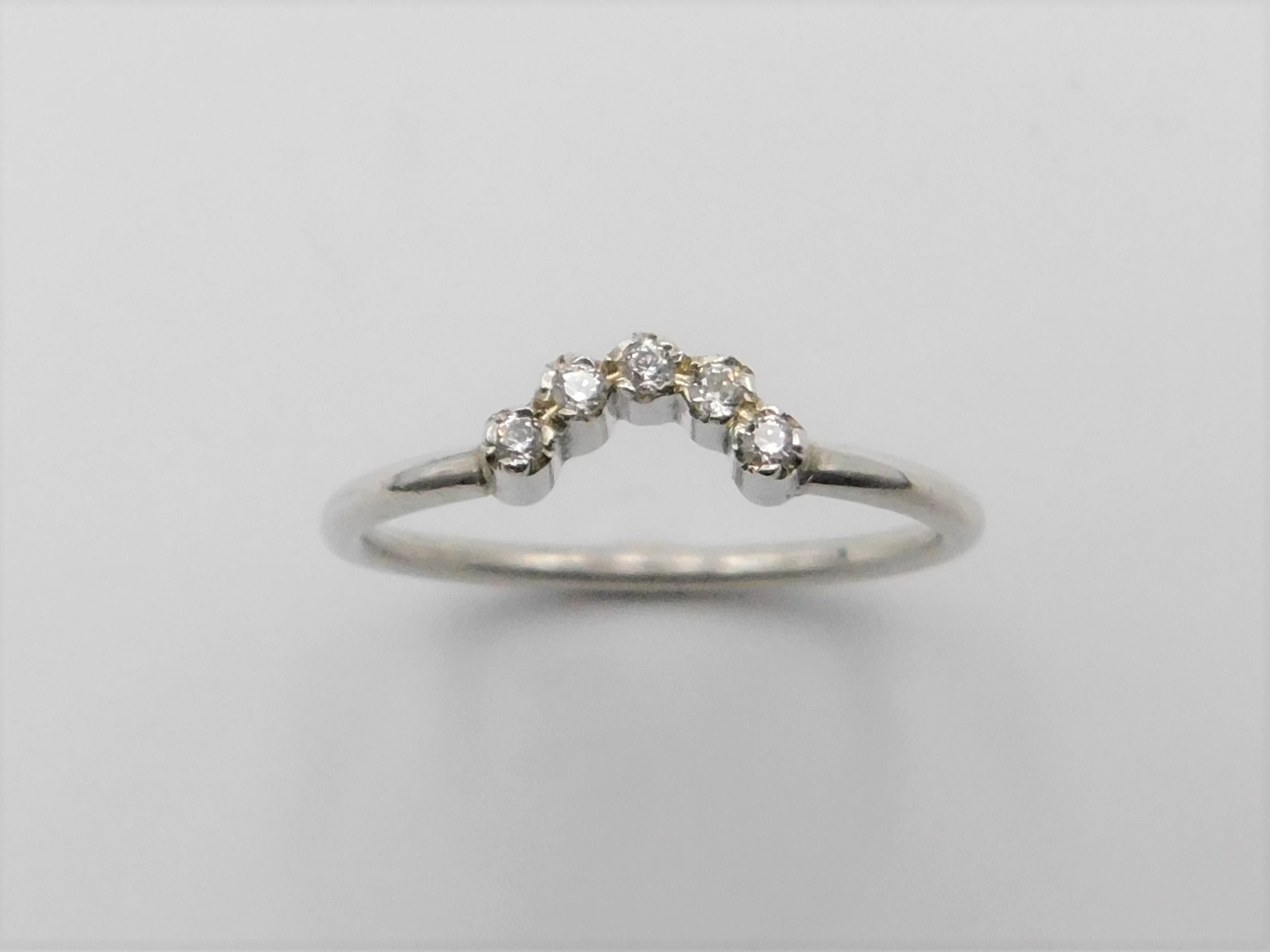 Ring Rose handgjord diamanter 5x0,02 ct guld 18 karat - 4