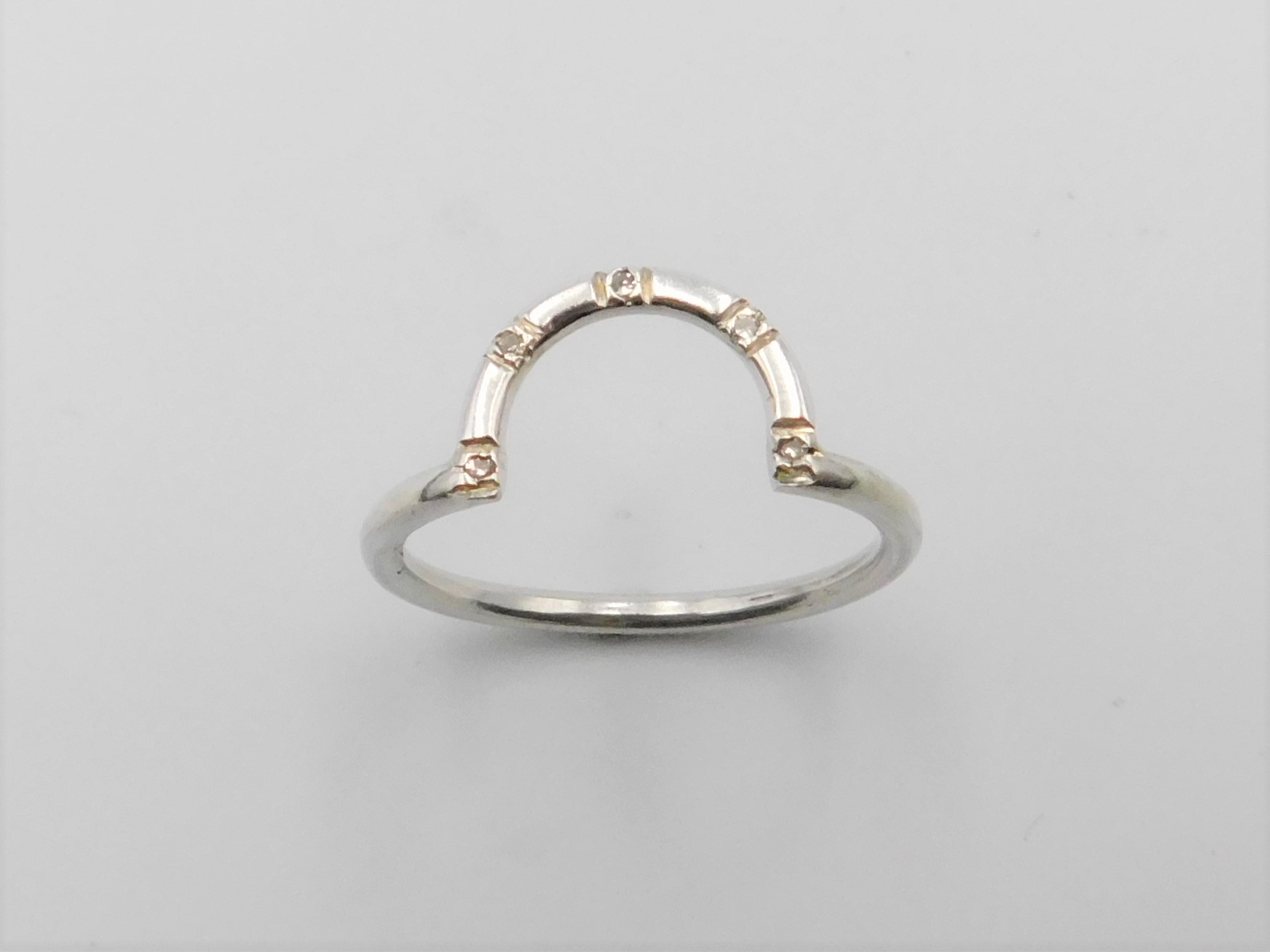 Ring Jasmin handgjord diamanter 5x0,005 ct guld 18 karat  - 3