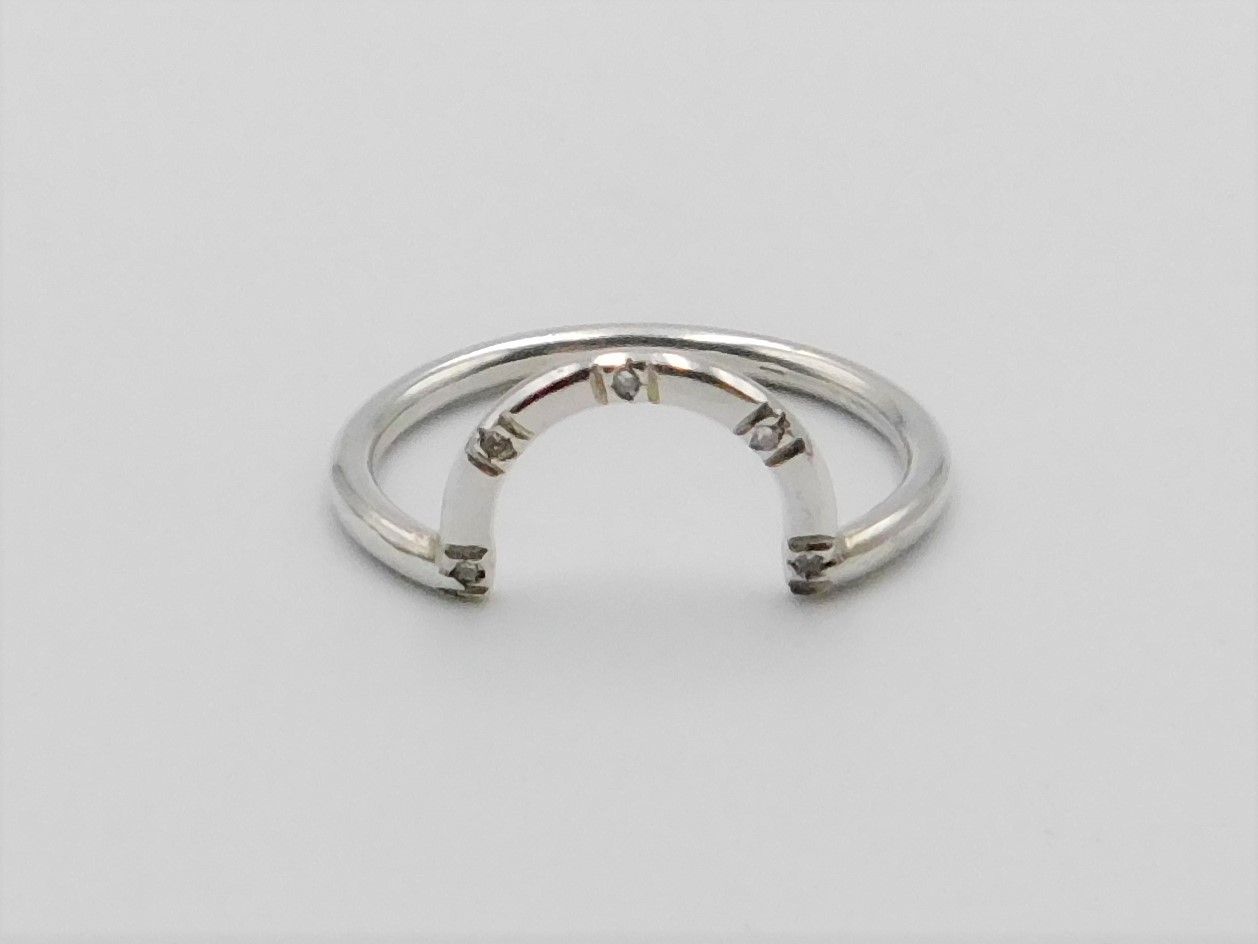 Ring Jasmin handgjord diamanter 5x0,005 ct guld 18 karat  - 4