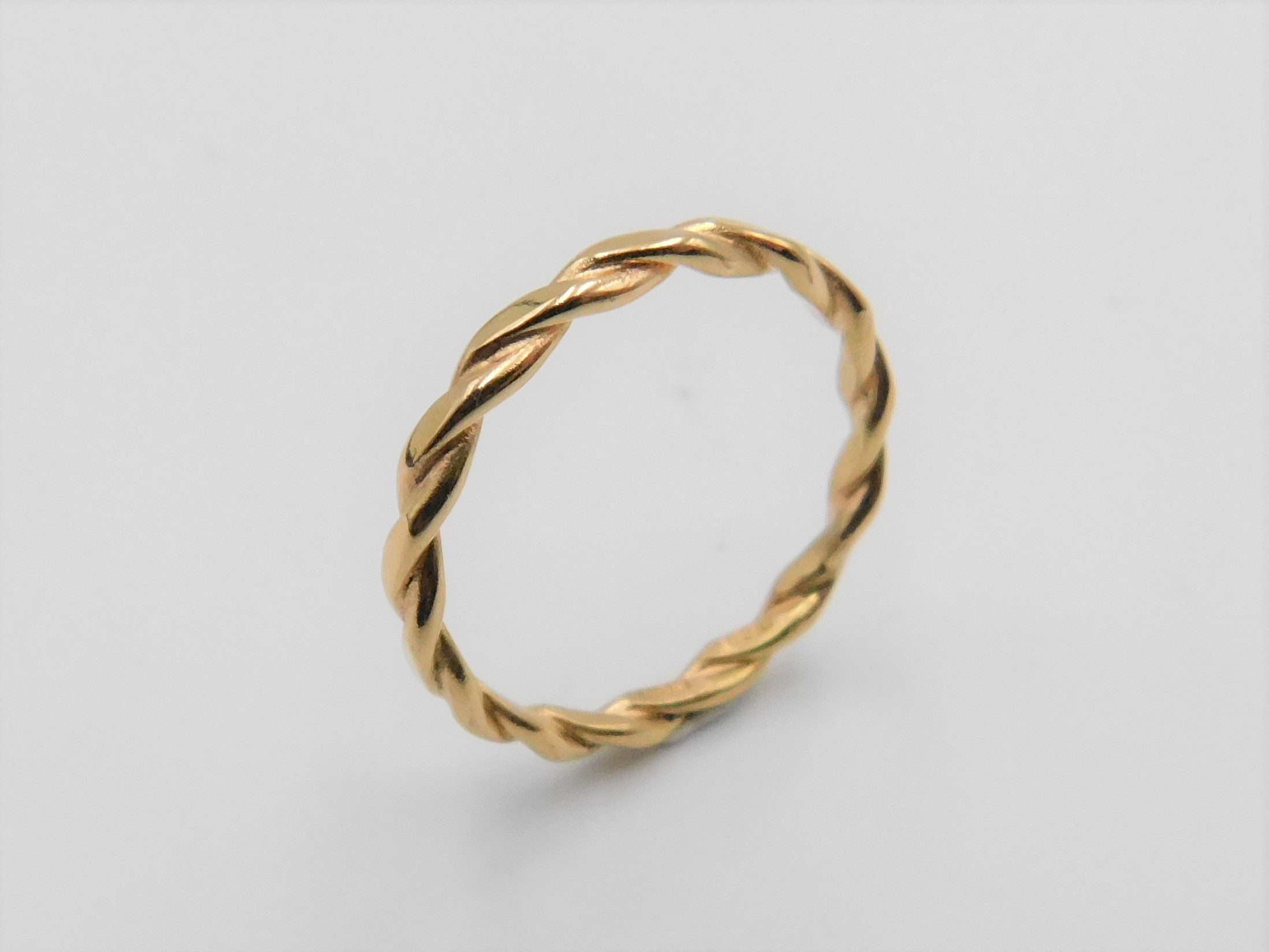 Ring Ask "platt" handgjord guld 18 karat  - 4