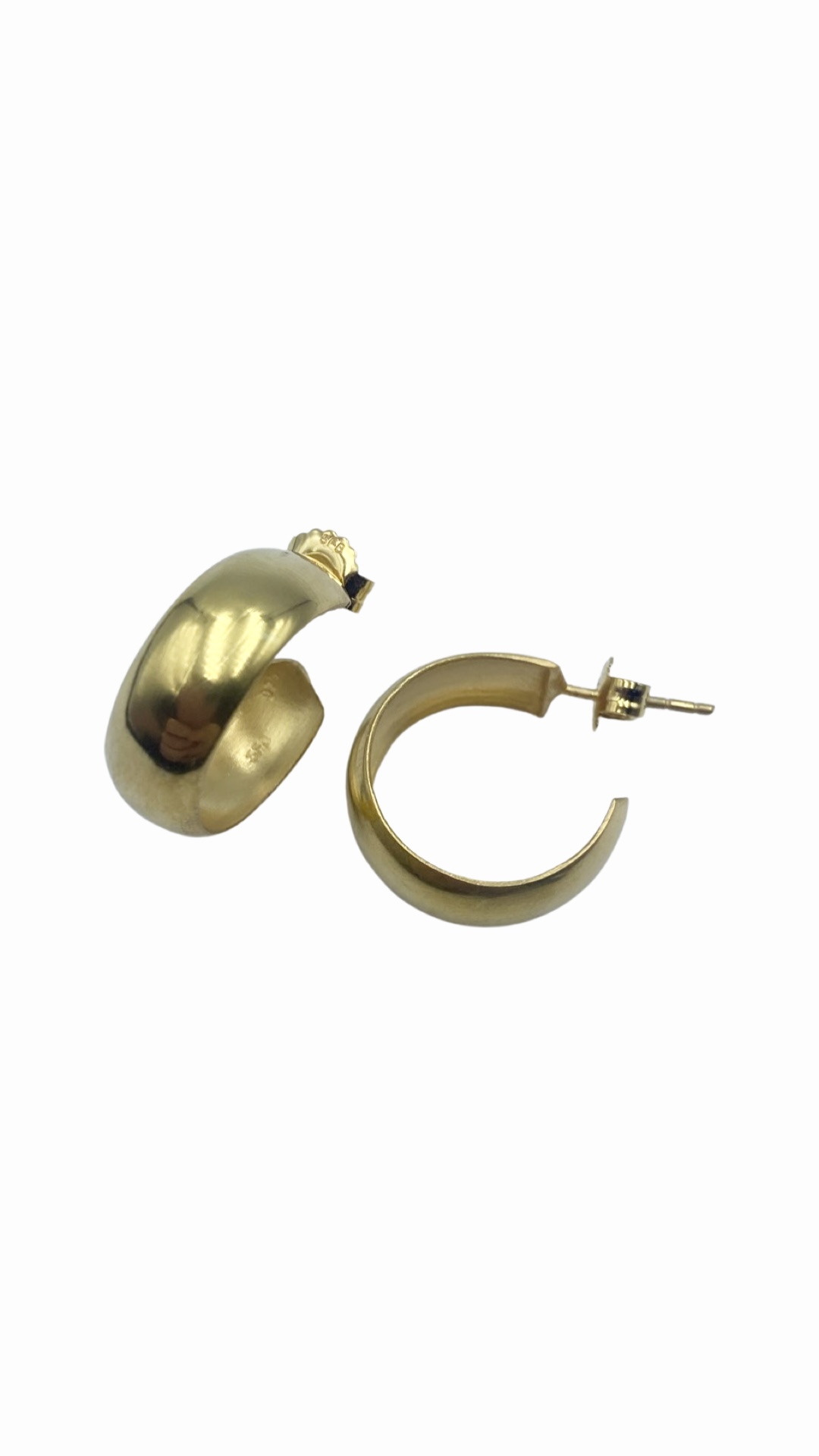 Örringar blanka 20 mm förgyllt silver 