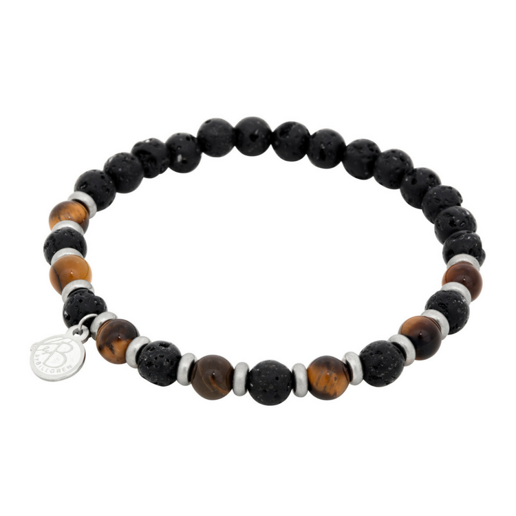 Armband tigeröga och lavasten