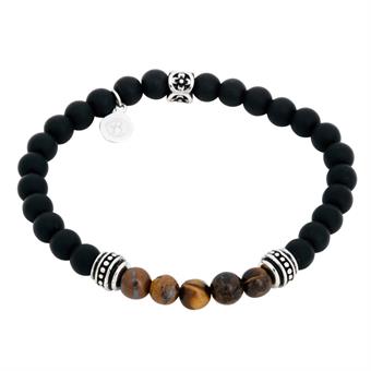 Armband tigeröga och onyx