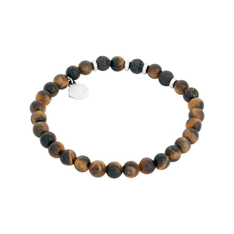 Armband tigeröga och lavasten