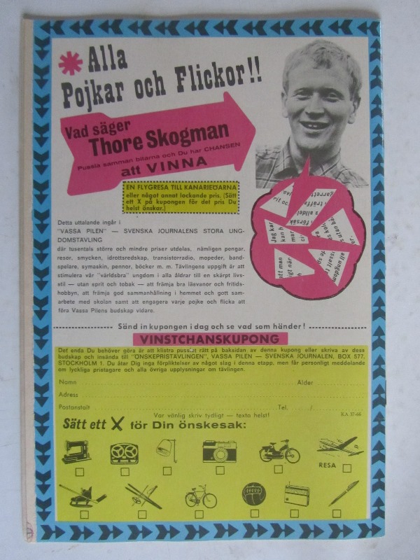 Kalle Anka 1966 37 Vg+ - 2