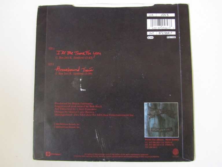Bon Jovi I'll Be There For You / Homebound Train 7" singel - 2