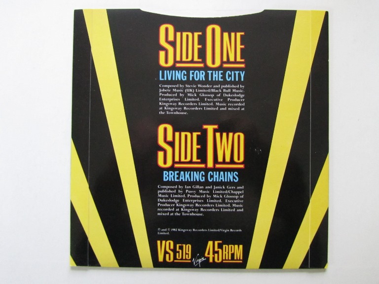 Gillan Living For the City / Breaking Chains 7" singel - 2