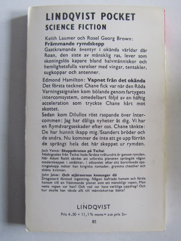 LP Science Fiction 14 Vapnet från det okända Edmond Hamilton - 2