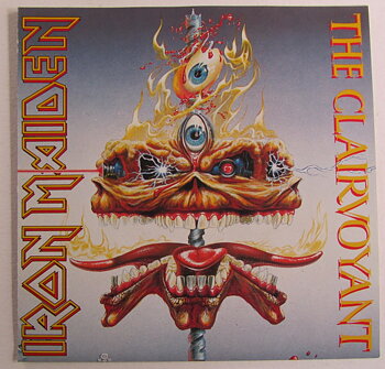 Iron Maiden Clairvoyant 7" clear vinyl med poster
