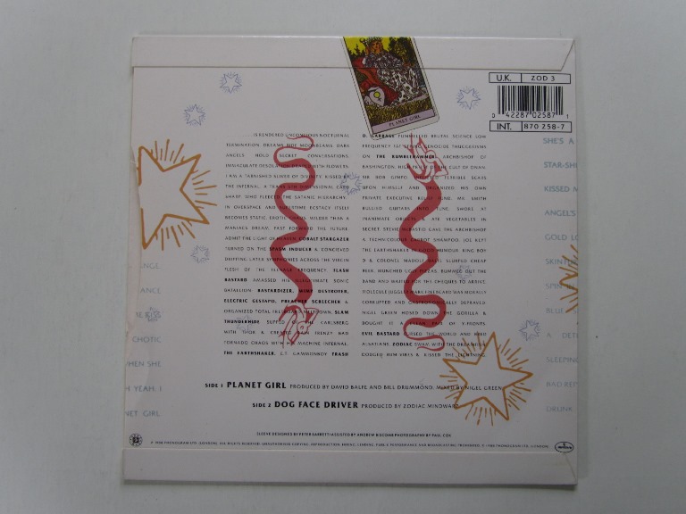 Zodiac Mindwarp Planet girl / Dog Face driver 7" singel - 2
