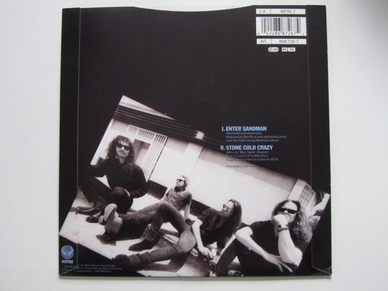 Metallica Enter Sandman / Stone Cold Crazy 7" Picture disc - 2