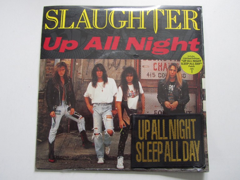 Slaughter Up All Night (Edit) / Eye to Eye 7" singel med tygmärke