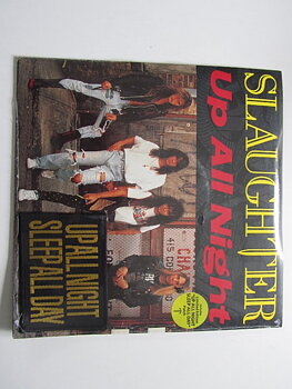 Slaughter Up All Night (Edit) / Eye to Eye 7" singel med tygmärke