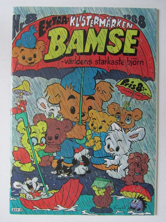 Bamse 1988 08 VF med bilaga klistermärken