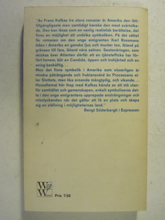 Kafka, Franz Amerika - 2