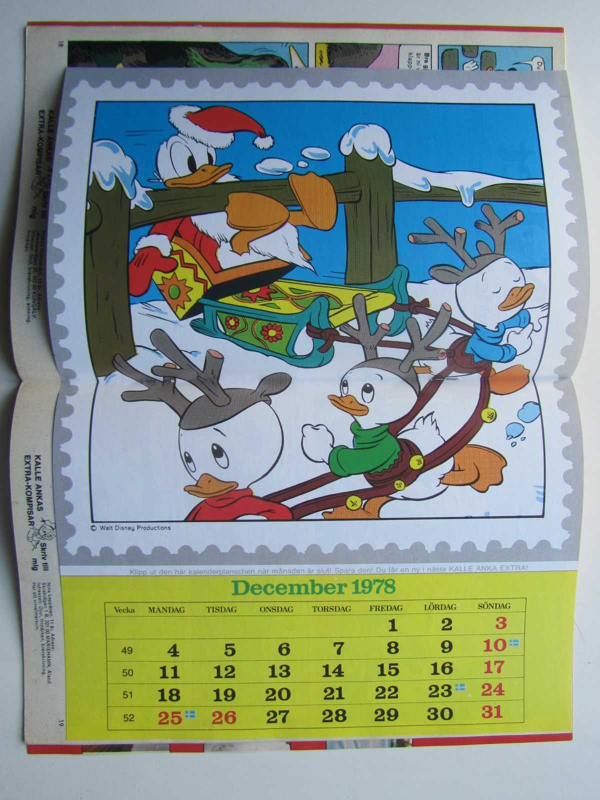 Kalle Anka Extra 1978 12 med poster - 2