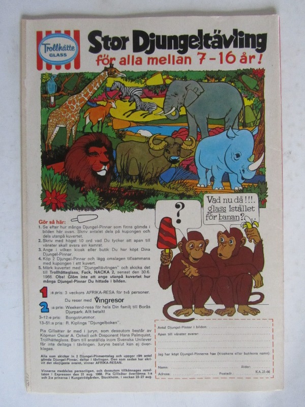 Kalle Anka 1966 21 Vg+ - 2