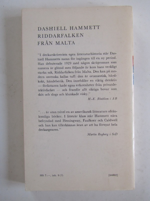 Hammett, Dashiell Riddarfalken från Malta - 2