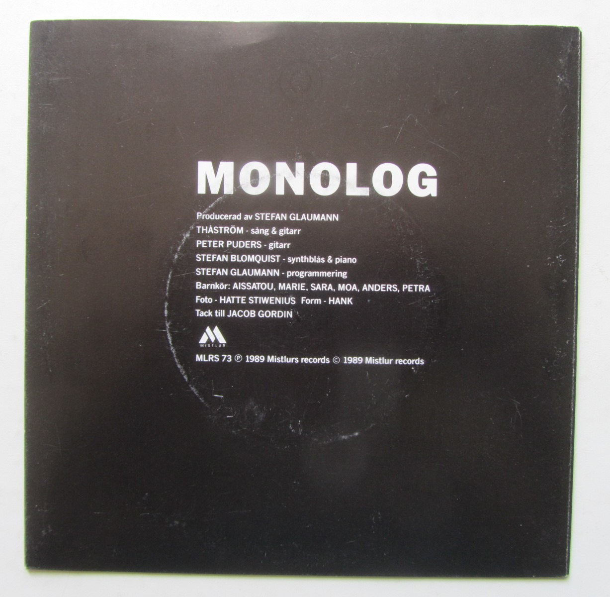 Thåström Pang Boom Krash / Monolog 7" singel - 2