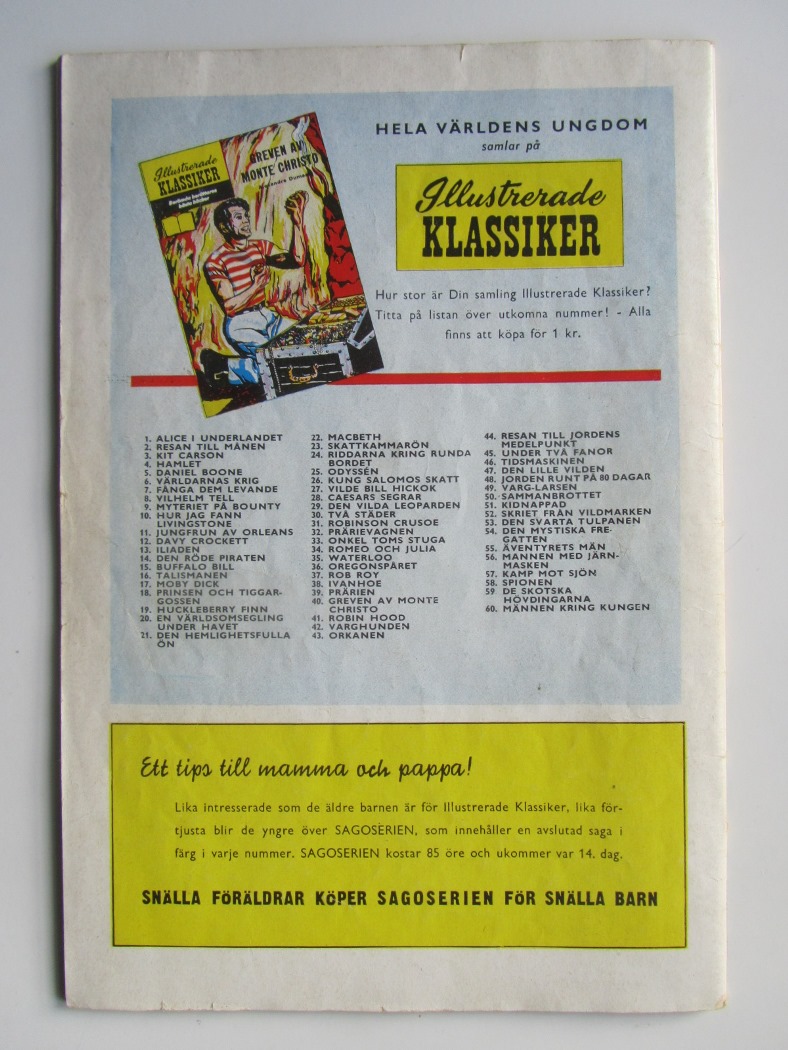 Illustrerade Klassiker 058 Spionen 1:a uppl. Good - 2