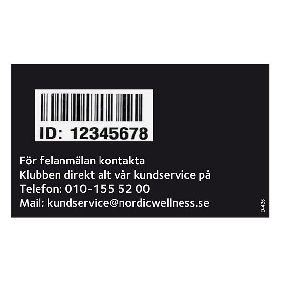 Nordic Wellness,  dekal för äldre ID nummer dekal.