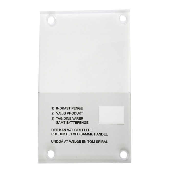 Payment  Instructions on plexiglass