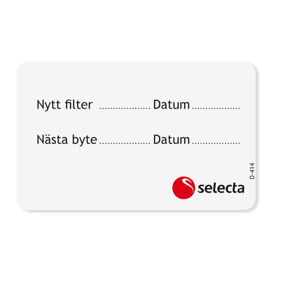 Dekal till filterbyte. Leverans i påsar om 20 st dekaler.