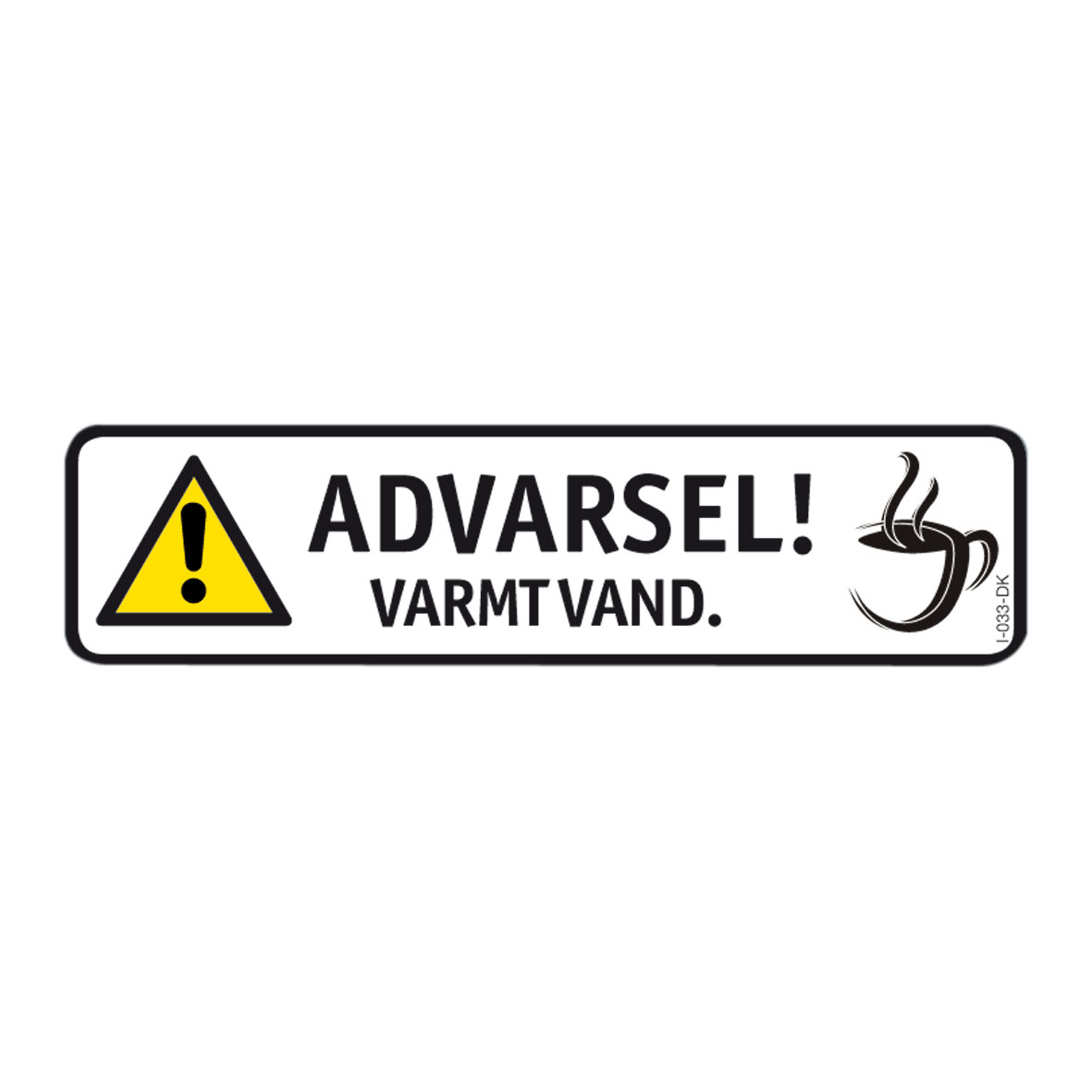 Dekal . Advarsel. Varmt vand