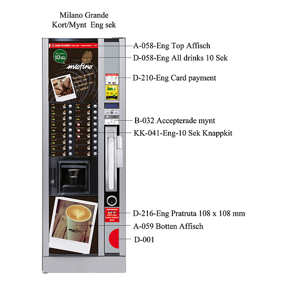 Dekalkit knappar Milano Grande  Eng 10 SEK