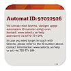 Betaldekal med unikt id nummer. Sielaff SL